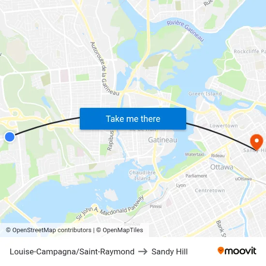 Louise-Campagna/Saint-Raymond to Sandy Hill map