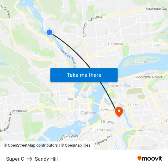 Super C to Sandy Hill map