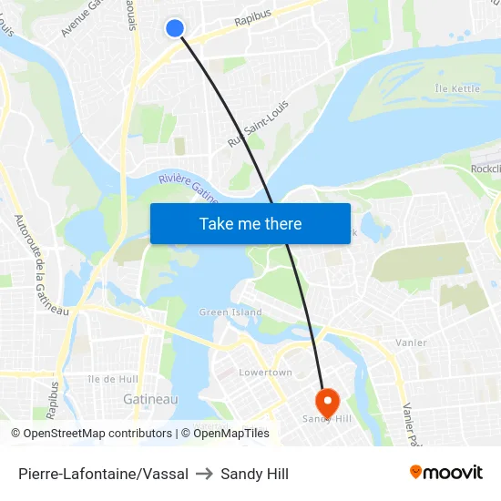 Pierre-Lafontaine/Vassal to Sandy Hill map