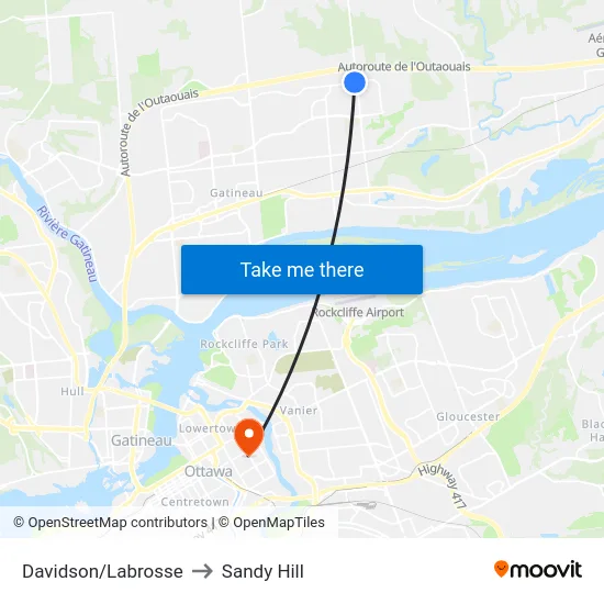 Davidson/Labrosse to Sandy Hill map