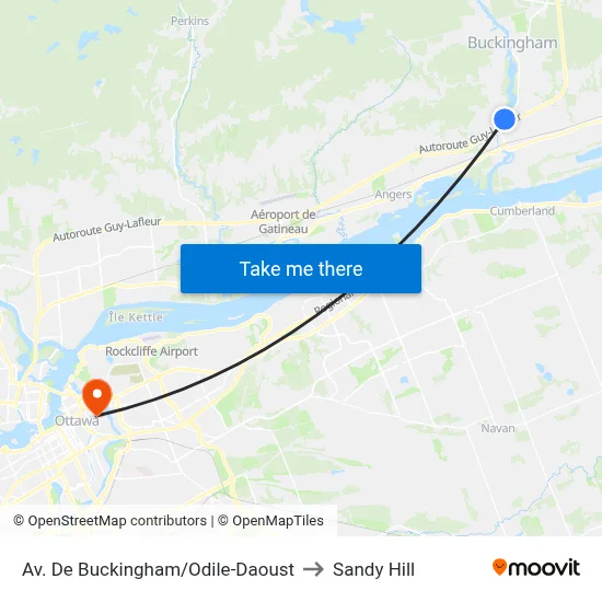 Av. De Buckingham/Odile-Daoust to Sandy Hill map