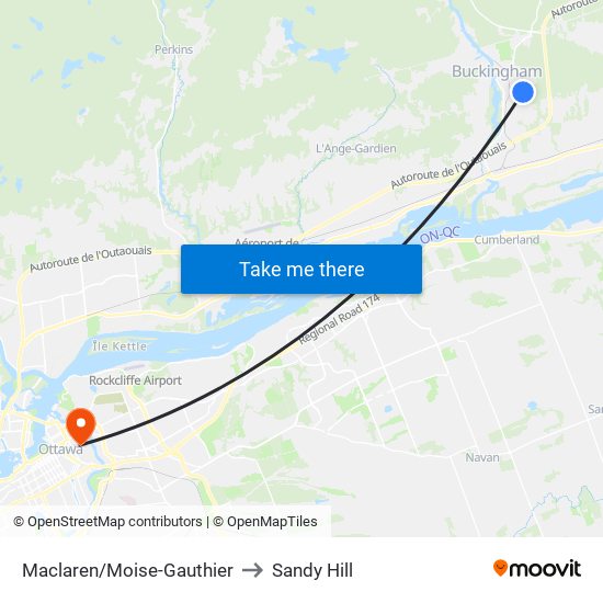 Maclaren/Moise-Gauthier to Sandy Hill map