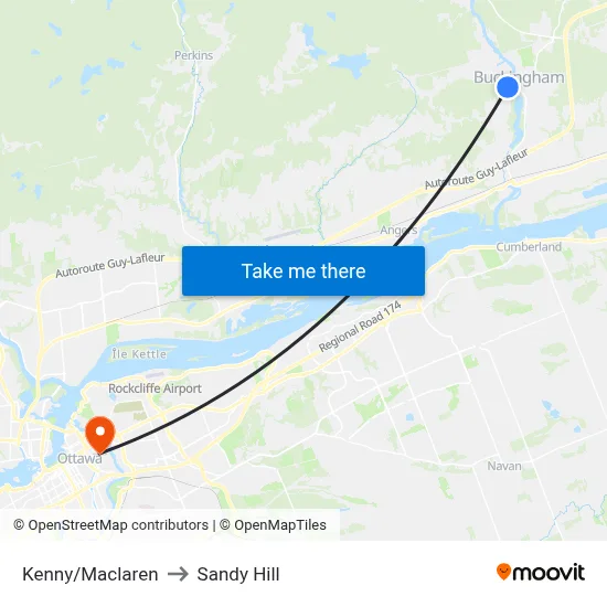 Kenny/Maclaren to Sandy Hill map