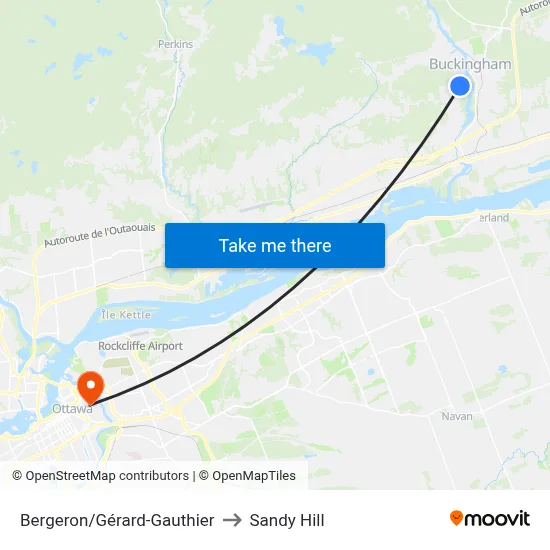 Bergeron/Gérard-Gauthier to Sandy Hill map