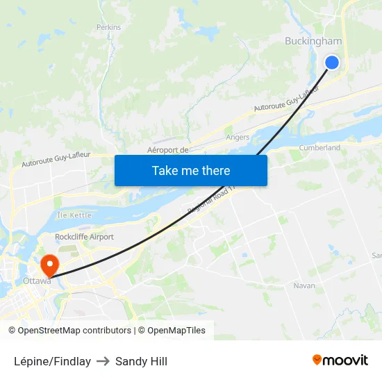 Lépine/Findlay to Sandy Hill map