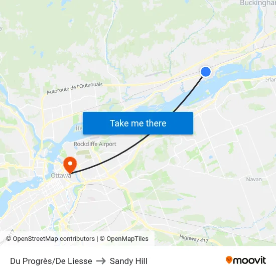 Du Progrès/De Liesse to Sandy Hill map