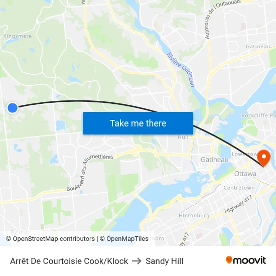 Arrêt De Courtoisie Cook/Klock to Sandy Hill map