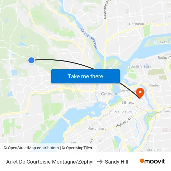 Arrêt De Courtoisie Montagne/Zéphyr to Sandy Hill map