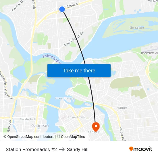 Station Promenades #2 to Sandy Hill map