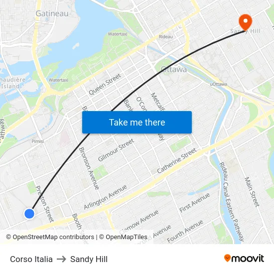 Corso Italia to Sandy Hill map