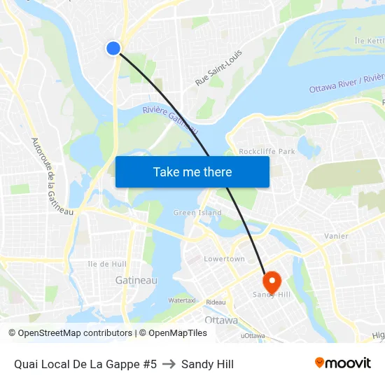 Quai Local De La Gappe #5 to Sandy Hill map