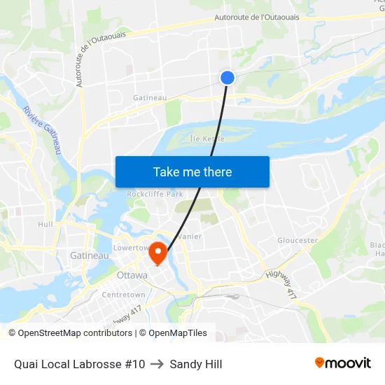 Quai Local Labrosse #10 to Sandy Hill map