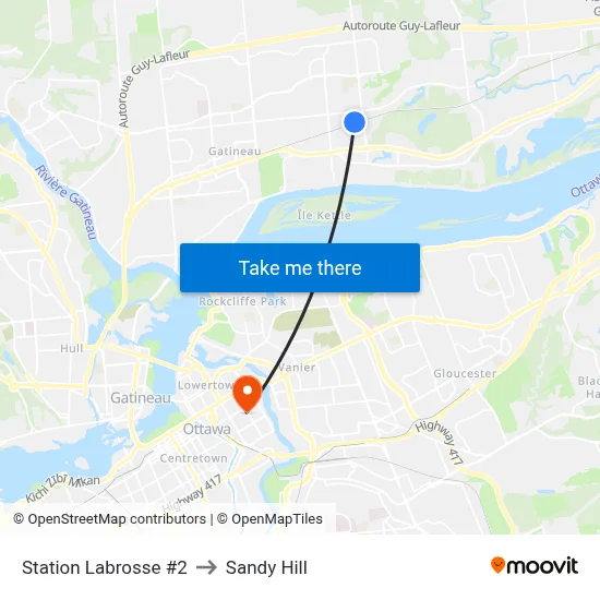 Station Labrosse #2 to Sandy Hill map
