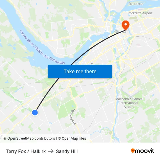 Terry Fox / Halkirk to Sandy Hill map
