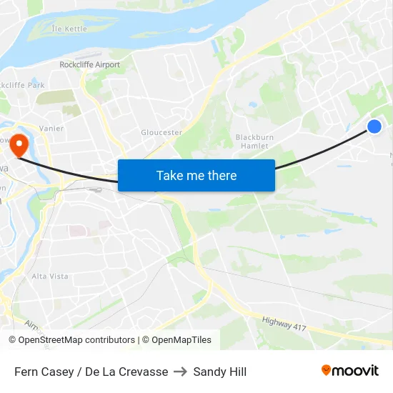 Fern Casey / De La Crevasse to Sandy Hill map