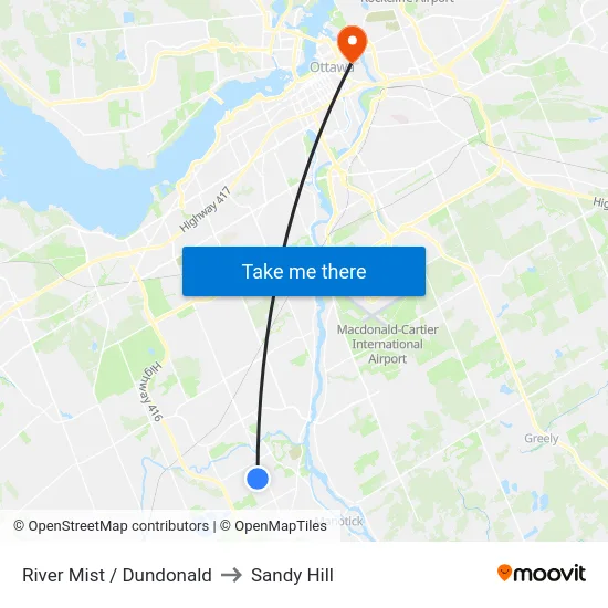 River Mist / Dundonald to Sandy Hill map