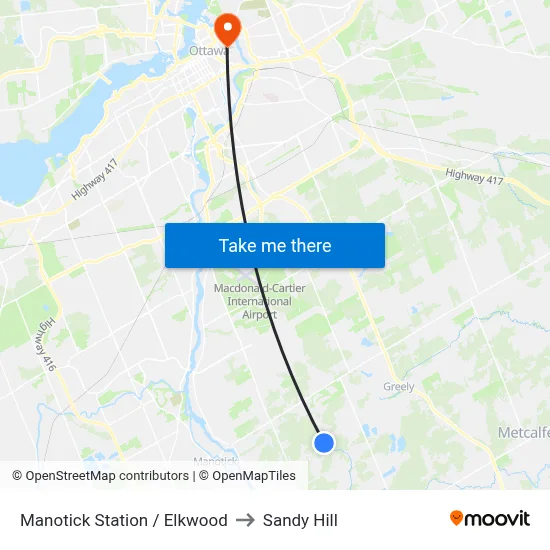Manotick Station / Elkwood to Sandy Hill map