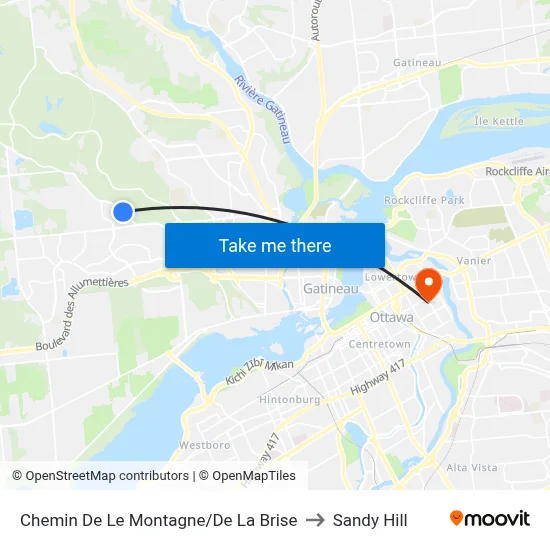 Chemin De Le Montagne/De La Brise to Sandy Hill map
