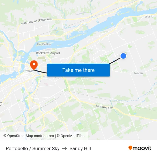 Portobello / Summer Sky to Sandy Hill map