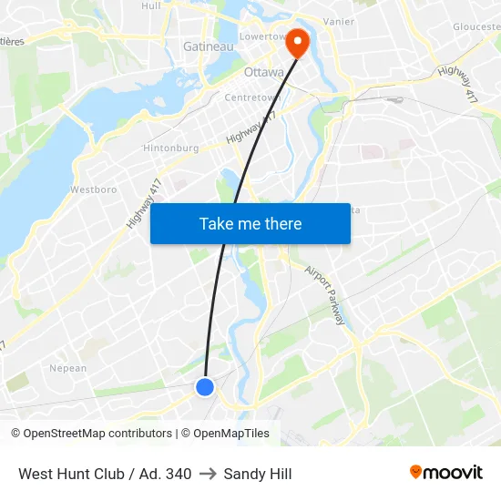 West Hunt Club / Ad. 340 to Sandy Hill map
