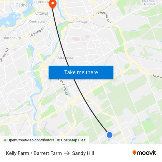 Kelly Farm / Barrett Farm to Sandy Hill map