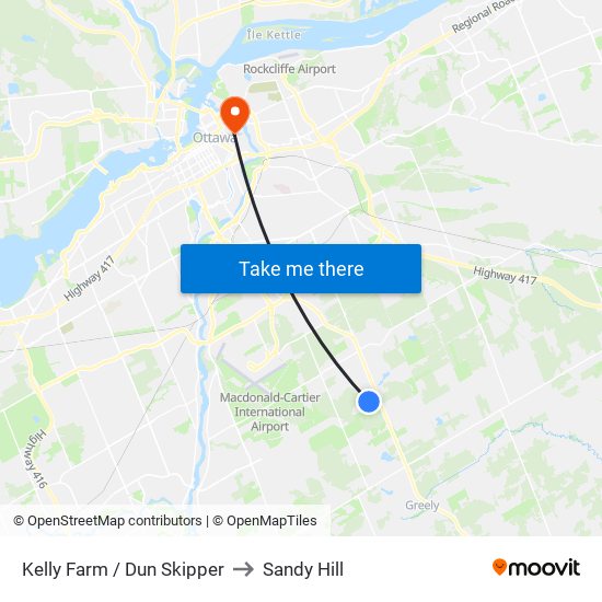 Kelly Farm / Dun Skipper to Sandy Hill map