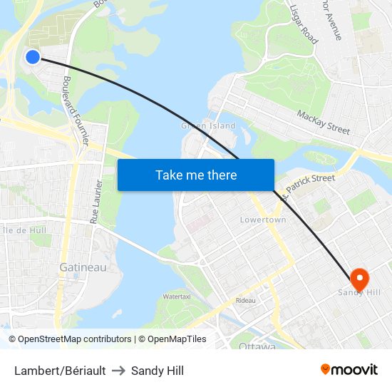 Lambert/Bériault to Sandy Hill map