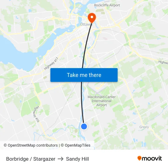 Borbridge / Stargazer to Sandy Hill map