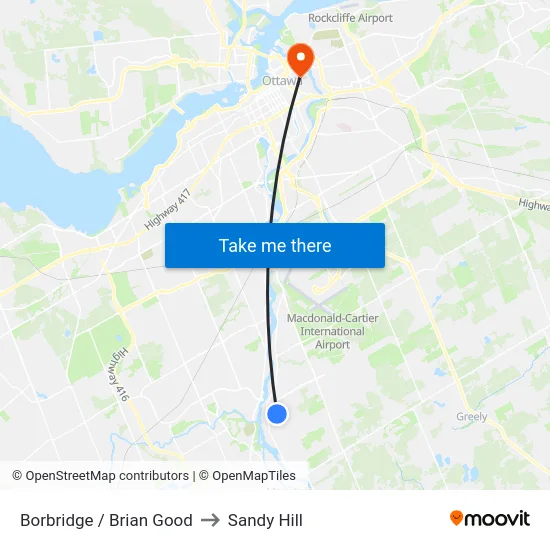 Borbridge / Brian Good to Sandy Hill map
