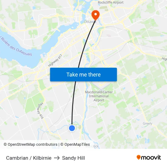 Cambrian / Kilbirnie to Sandy Hill map