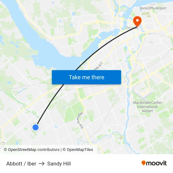 Abbott / Iber to Sandy Hill map