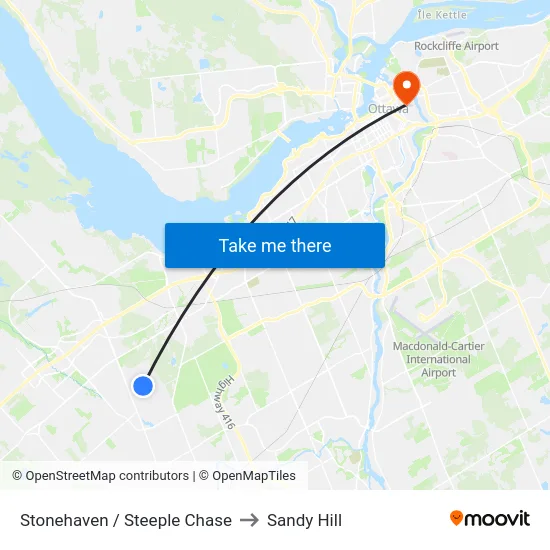 Stonehaven / Steeple Chase to Sandy Hill map