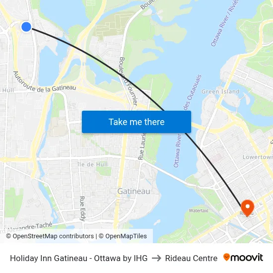 Holiday Inn Gatineau - Ottawa by IHG to Rideau Centre map