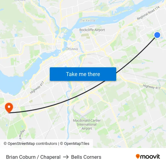 Brian Coburn / Chaperal to Bells Corners map