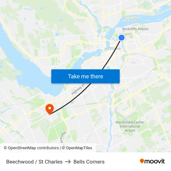 Beechwood / St Charles to Bells Corners map