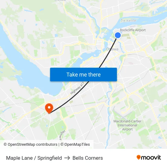 Maple Lane / Springfield to Bells Corners map