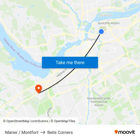 Marier / Montfort to Bells Corners map