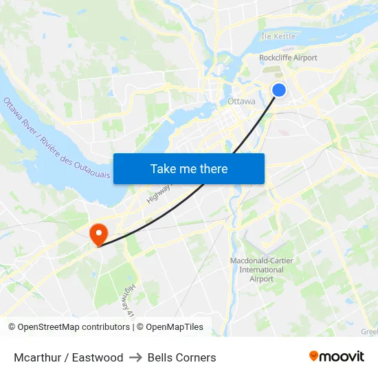 Mcarthur / Eastwood to Bells Corners map