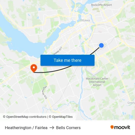 Heatherington / Fairlea to Bells Corners map