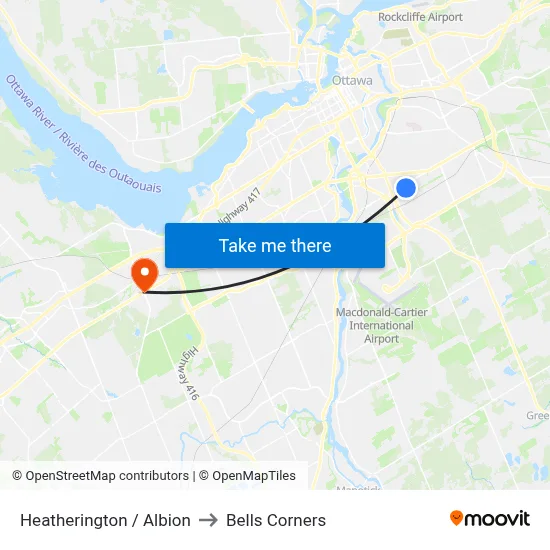Heatherington / Albion to Bells Corners map