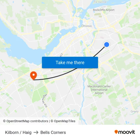 Kilborn / Haig to Bells Corners map