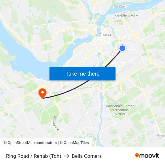 Ring Road / Rehab (Toh) to Bells Corners map