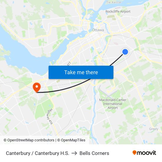 Canterbury / Canterbury H.S. to Bells Corners map