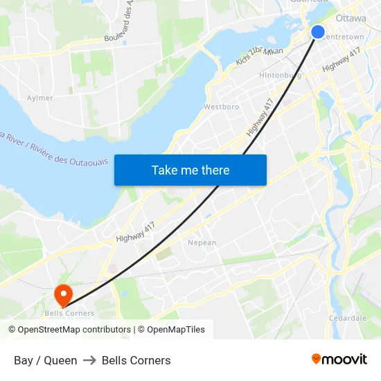 Bay / Queen to Bells Corners map