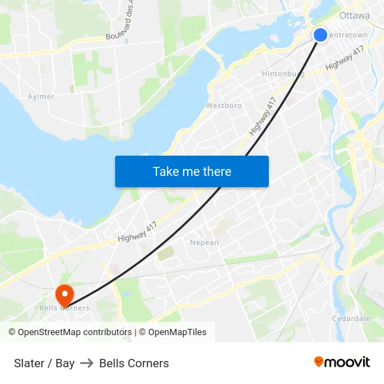 Slater / Bay to Bells Corners map