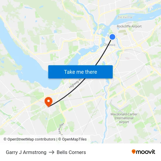 Garry J Armstrong to Bells Corners map