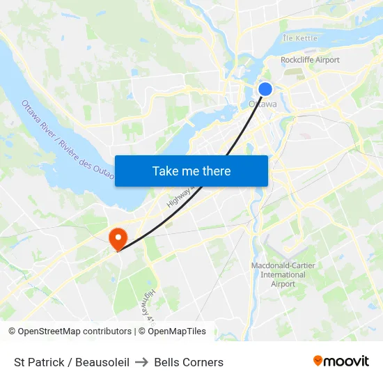St Patrick / Beausoleil to Bells Corners map