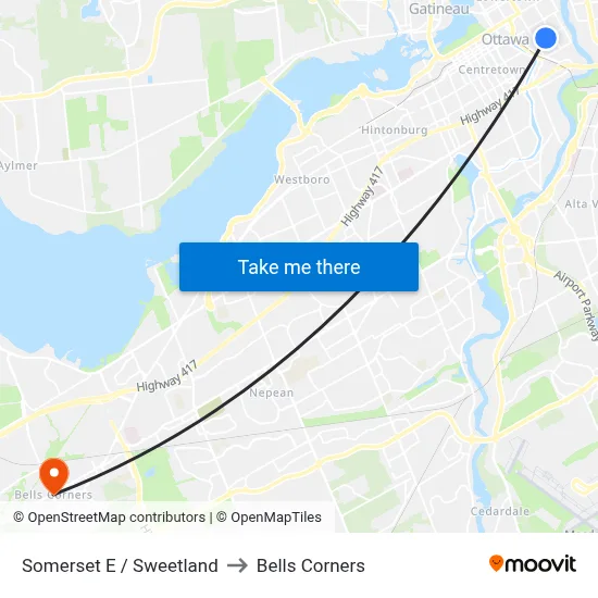Somerset E / Sweetland to Bells Corners map