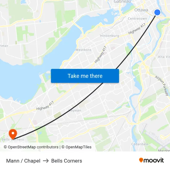 Mann / Chapel to Bells Corners map