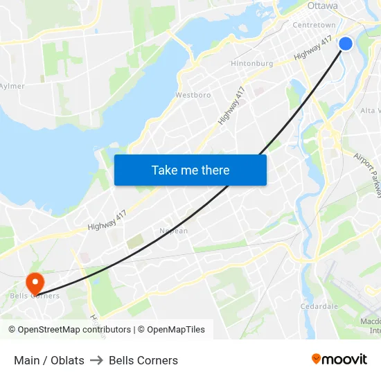 Main / Oblats to Bells Corners map